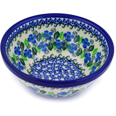 Polish Pottery Bowl 6" Lime Flower