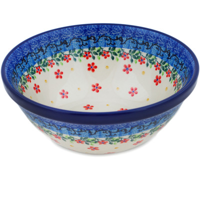 Polish Pottery Bowl 6&quot; Little Flowers
