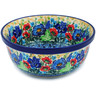 Polish Pottery Bowl 6&quot; Lupines And Roses UNIKAT