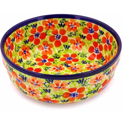 Polish Pottery Bowl 6" Magnificent Red