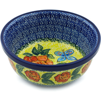 Polish Pottery Bowl 6&quot; Matisse Flowers UNIKAT