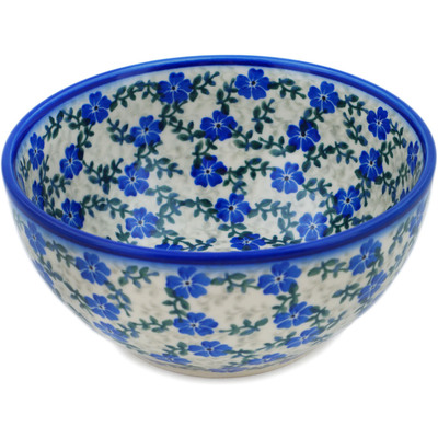 Polish Pottery Bowl 6&quot; Meadow Bloom UNIKAT