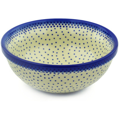 Polish Pottery Bowl 6&quot; Misty Blue UNIKAT