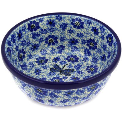 Polish Pottery Bowl 6&quot; Misty Dragonfly