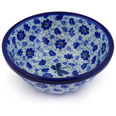 Polish Pottery Bowl 6&quot; Misty Dragonfly