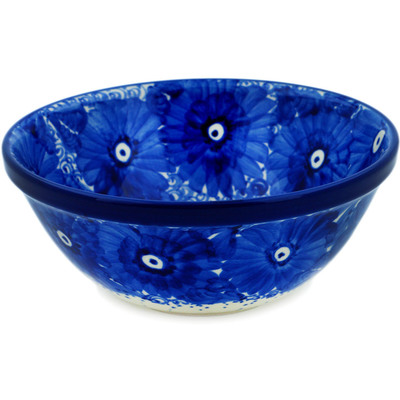 Polish Pottery Bowl 6&quot; Moody Blue UNIKAT