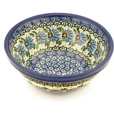 Polish Pottery Bowl 6&quot; Morning Daisy