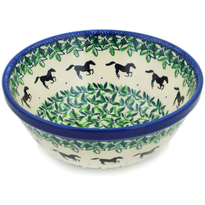 Polish Pottery Bowl 6" Mustang Forest