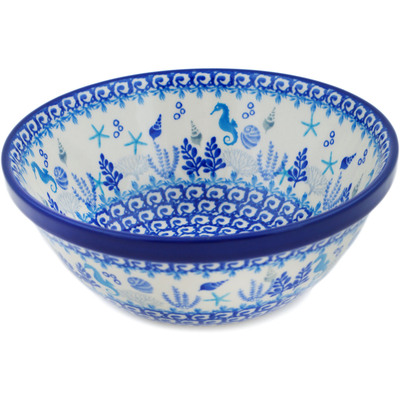 Polish Pottery Bowl 6&quot; Oceans Of Blue