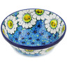 Polish Pottery Bowl 6&quot; Pansies And Daisies UNIKAT