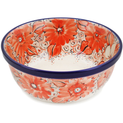 Polish Pottery Bowl 6&quot; Peachy Keen UNIKAT