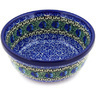 Polish Pottery Bowl 6&quot; Peacock Feather