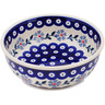 Polish Pottery Bowl 6&quot; Peacock Forget-me-not
