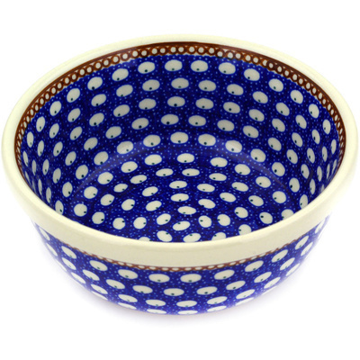 Polish Pottery Bowl 6&quot; Peacock Rain