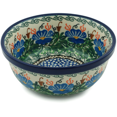 Polish Pottery Bowl 6&quot; Pensamiento UNIKAT
