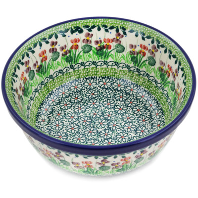 Polish Pottery Bowl 6&quot; Plum Garden UNIKAT