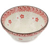 Polish Pottery Bowl 6&quot; Poinsettia Lace