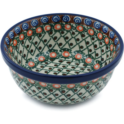 Polish Pottery Bowl 6&quot; Polish Basket UNIKAT