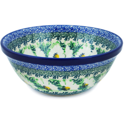 Polish Pottery Bowl 6&quot; Polish Daisies UNIKAT