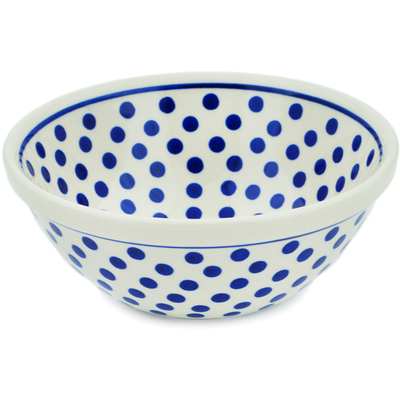 Polish Pottery Bowl 6&quot; Polka Dot Delight