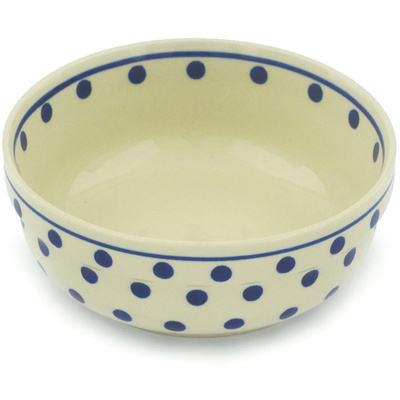 Polish Pottery Bowl 6&quot; Polka Dot