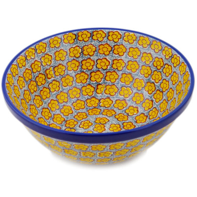 Polish Pottery Bowl 6&quot; Popcorn Field UNIKAT