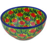 Polish Pottery Bowl 6&quot; Poppy Fever UNIKAT