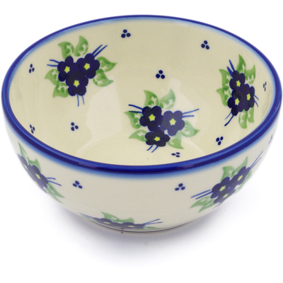Polish Pottery Bowl 6&quot; Poppy Triad