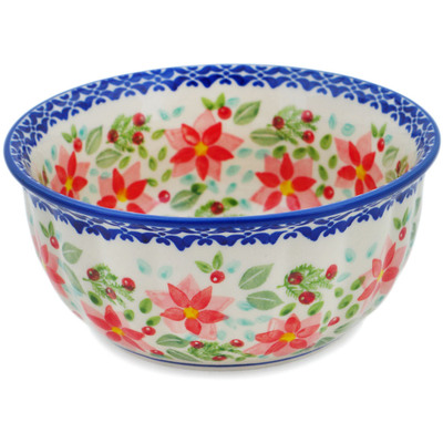 Polish Pottery Bowl 6&quot; Precious Pentas UNIKAT