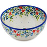 Polish Pottery Bowl 6&quot; Pretty Bird Floral UNIKAT