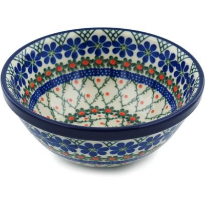 Polish Pottery Bowl 6&quot; Primrose Trellis