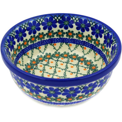 Polish Pottery Bowl 6&quot; Primrose Trellis