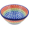 Polish Pottery Bowl 6&quot; Rainbow Meadow UNIKAT