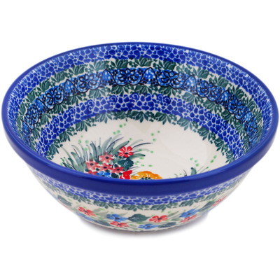Polish Pottery Bowl 6&quot; Red Beauty UNIKAT