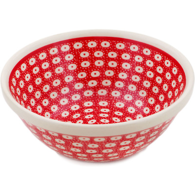 Polish Pottery Bowl 6&quot; Red Eye