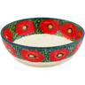 Polish Pottery Bowl 6&quot; Red Garland UNIKAT