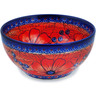 Polish Pottery Bowl 6&quot; Red Hot Summer UNIKAT