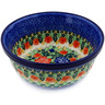 Polish Pottery Bowl 6&quot; Red Meadow UNIKAT