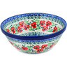 Polish Pottery Bowl 6&quot; Red Pansy