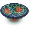 Polish Pottery Bowl 6&quot; Red Poppy Delight UNIKAT