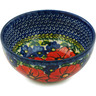 Polish Pottery Bowl 6&quot; Red Star UNIKAT