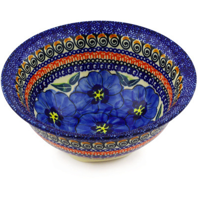 Polish Pottery Bowl 6&quot; Regal Bouquet UNIKAT