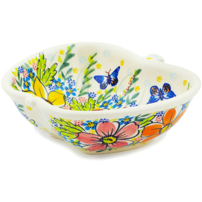 Polish Pottery Bowl 6&quot; Retro Garden UNIKAT