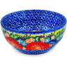 Polish Pottery Bowl 6&quot; River Blossoms UNIKAT