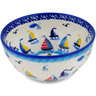 Polish Pottery Bowl 6&quot; Sea Sights UNIKAT