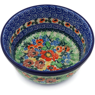 Polish Pottery Bowl 6&quot; September Meadow UNIKAT