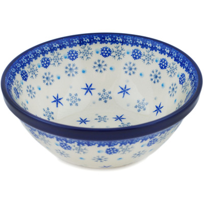Polish Pottery Bowl 6&quot; Snow Storm
