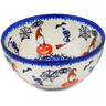 Polish Pottery Bowl 6&quot; Spooky Town