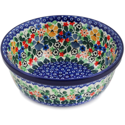 Polish Pottery Bowl 6&quot; Spring Garden UNIKAT