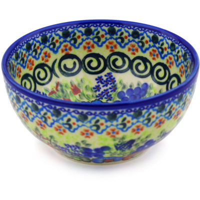 Polish Pottery Bowl 6&quot; Spring Garden UNIKAT